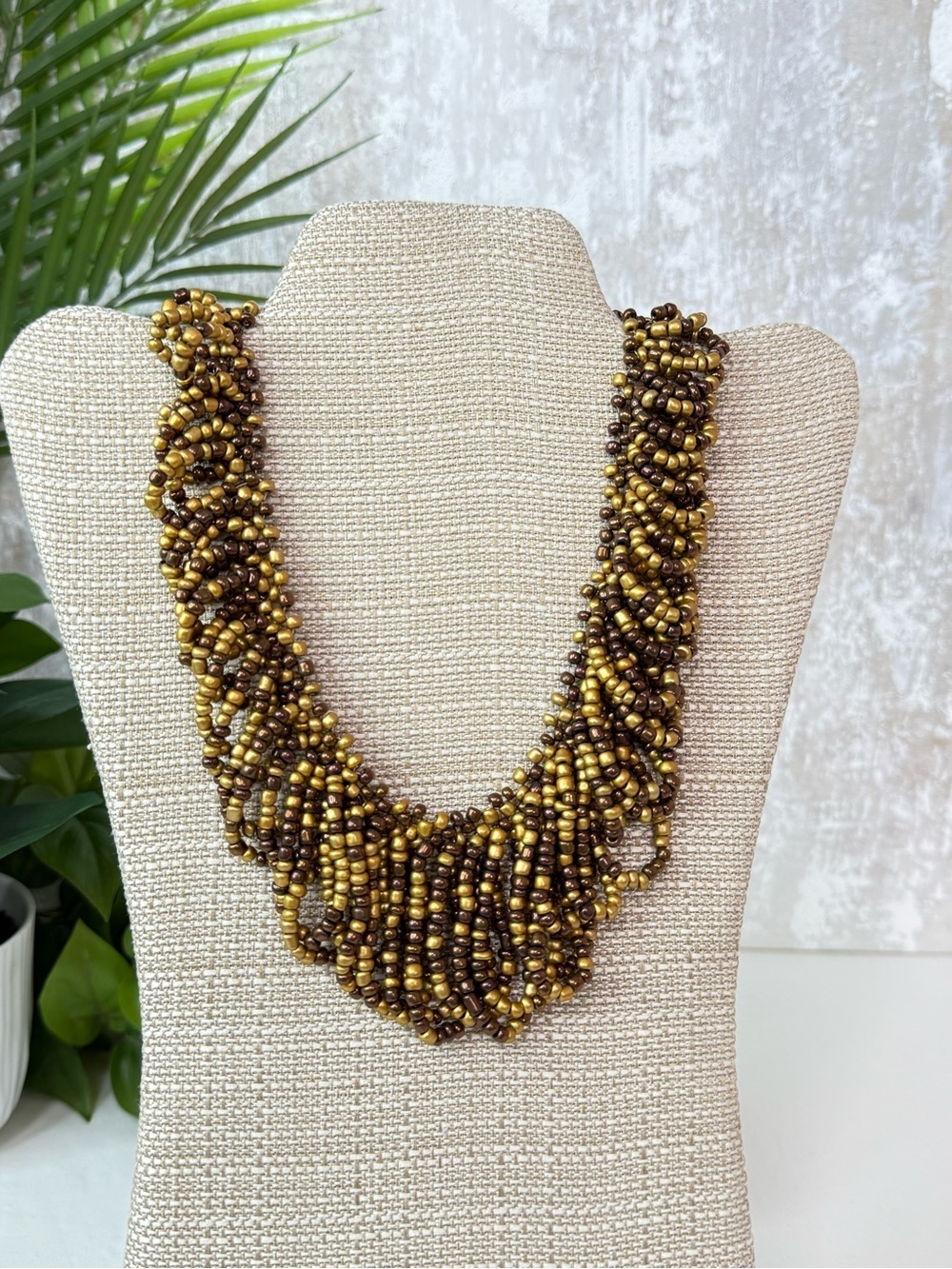 Boutique Beaded Statement Necklace & Earring Set NWT